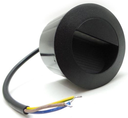 Segnapasso Incasso Rotondo Nero LED 3w Luce Natura